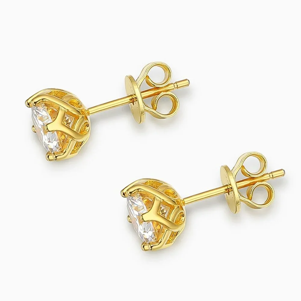 Certified 2ct. t.w. Moissanite Diamond Solitaire Stud Earrings NEW